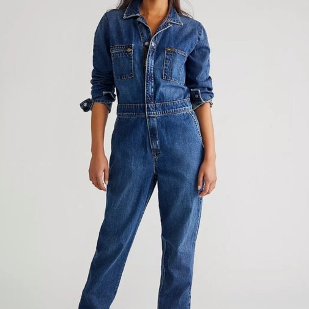 Lee Blue Denim Utility Jumpsuit